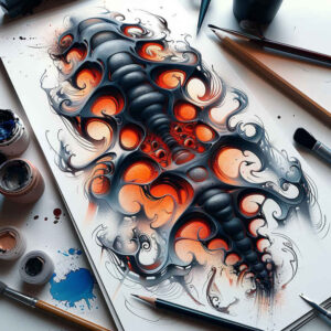mechanical-joints-tattoo – tattoo design ideas free ai generated – realism-high-contrast – for-calf – Gallery: biomechanics-inkby-ai