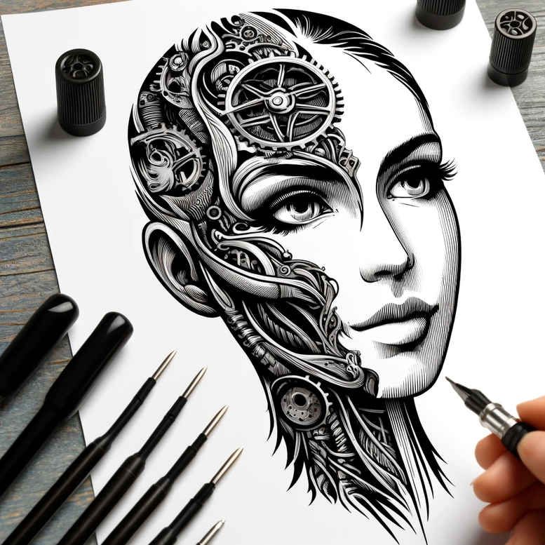 mechanical-joints-tattoo – tattoo design ideas free ai generated – realism-skin-texture – for-side-torso – Gallery: biomechanics-inkby-ai
