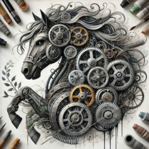 mechanical-realism-tattoo – tattoo design ideas free ai generated – neotraditional-artistic-flair – for-full-back – Gallery: biomechanics-inkby-ai