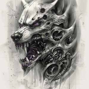 mechanical-tattoo – tattoo design ideas free ai generated – neotraditional-smooth-gradients – for-arm – Gallery: biomechanics-inkby-ai