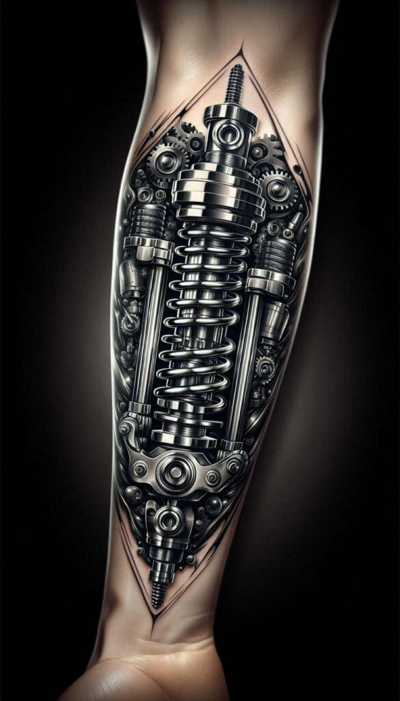 mechanical-tattoo – tattoo design ideas free ai generated – neotraditional-vivid-detail – for-stomach – Gallery: biomechanics-inkby-ai