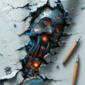 mechanical-tattoo – tattoo design ideas free ai generated – realism-realistic-proportions – for-lower-thigh – Gallery: biomechanics-inkby-ai