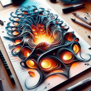 mechanical-tissue-tattoo – tattoo design ideas free ai generated – realism-skin-texture – for-calf – Gallery: biomechanics-inkby-ai