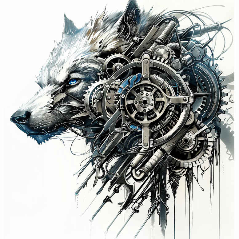 mechanical-tissue-tattoo – tattoo design ideas free ai generated – surrealism-chromatic-flux – for-abdomen – Gallery: biomechanics-inkby-ai