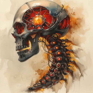 mechanical-tissue-tattoo – tattoo design ideas free ai generated – surrealism-enigmatic-light – for-lower-arm – Gallery: biomechanics-inkby-ai