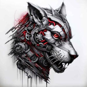 mechanical-tissue-tattoo – tattoo design ideas free ai generated – surrealism-phantasmagoric – for-knee – Gallery: biomechanics-inkby-ai