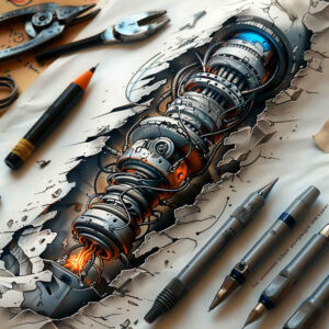 metal-skin-tattoo – tattoo design ideas free ai generated – neotraditional-bold-highlights – for-back – Gallery: biomechanics-inkby-ai