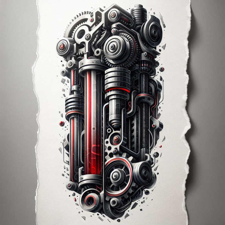 metal-skin-tattoo – tattoo design ideas free ai generated – neotraditional-modern-classic – for-hip – Gallery: biomechanics-inkby-ai