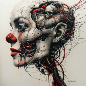metal-skin-tattoo – tattoo design ideas free ai generated – realism-living-skin – for-stomach – Gallery: biomechanics-inkby-ai