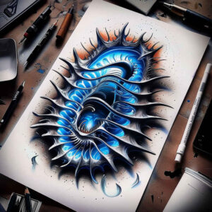 metal-skin-tattoo – tattoo design ideas free ai generated – realism-realistic-contrast – for-side-torso – Gallery: biomechanics-inkby-ai
