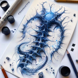 metal-skin-tattoo – tattoo design ideas free ai generated – surrealism-fluid-motion – for-lower-arm – Gallery: biomechanics-inkby-ai