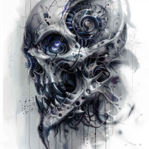 metal-structure-tattoo – tattoo design ideas free ai generated – surrealism-imaginative – for-lower-leg – Gallery: biomechanics-inkby-ai
