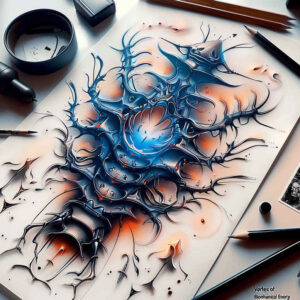 metallic-shine-tattoo – tattoo design ideas free ai generated – realism-soft-contrast – for-lower-chest – Gallery: biomechanics-inkby-ai