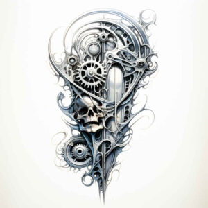metallic-tattoo – tattoo design ideas free ai generated – neotraditional-color-saturation – for-heel – Gallery: biomechanics-inkby-ai