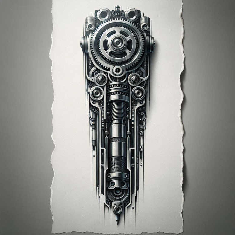 metallic-tattoo – tattoo design ideas free ai generated – neotraditional-modern-classic – for-biceps – Gallery: biomechanics-inkby-ai