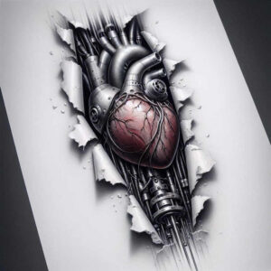 metallic-tattoo – tattoo design ideas free ai generated – neotraditional-modern-classic – for-foot – Gallery: biomechanics-inkby-ai