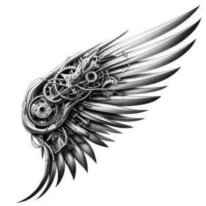 metallic-tattoo – tattoo design ideas free ai generated – realism-visual-truth – for-full-back – Gallery: biomechanics-inkby-ai