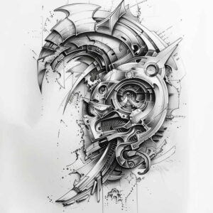 metallic-tattoo – tattoo design ideas free ai generated – surrealism-fantastical-elements – for-palm – Gallery: biomechanics-inkby-ai