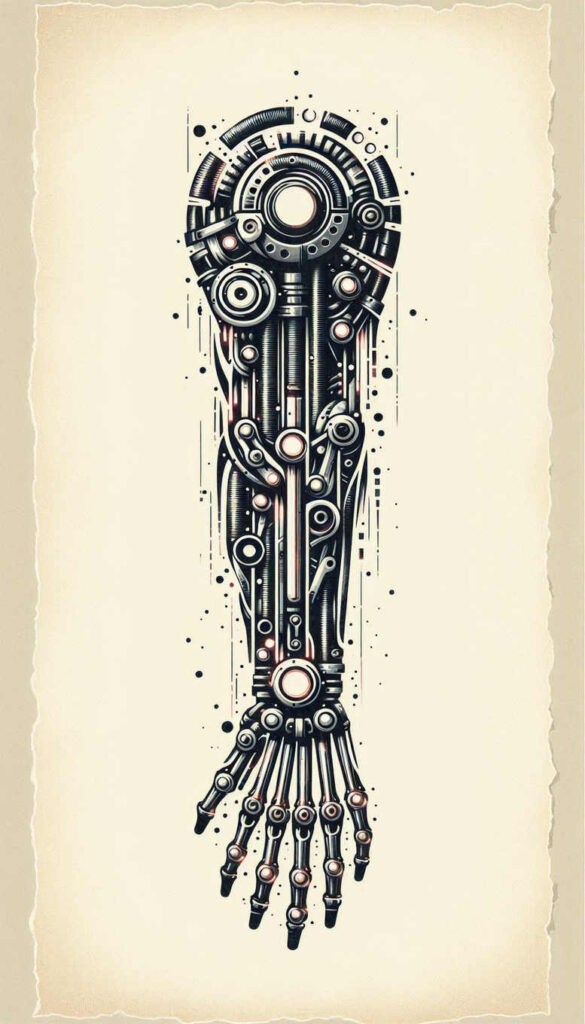 moving-part-tattoo – tattoo design ideas free ai generated – realism-crisp-detail – for-wrist-side – Gallery: biomechanics-inkby-ai