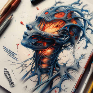moving-part-tattoo – tattoo design ideas free ai generated – surrealism-phantom – for-collarbone – Gallery: biomechanics-inkby-ai