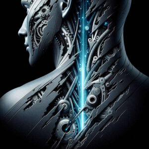 muscle-metal-tattoo – tattoo design ideas free ai generated – realism-inner-glow – for-upper-shoulder – Gallery: biomechanics-inkby-ai