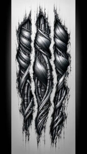 organic-artificial-tattoo – tattoo design ideas free ai generated – neotraditional-bold-texture – for-hip – Gallery: biomechanics-inkby-ai