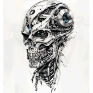 organic-artificial-tattoo – tattoo design ideas free ai generated – realism-glass-effect – for-triceps – Gallery: biomechanics-inkby-ai
