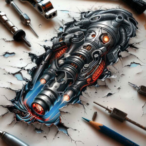 organic-artificial-tattoo – tattoo design ideas free ai generated – realism-reflective-light – for-lower-back – Gallery: biomechanics-inkby-ai