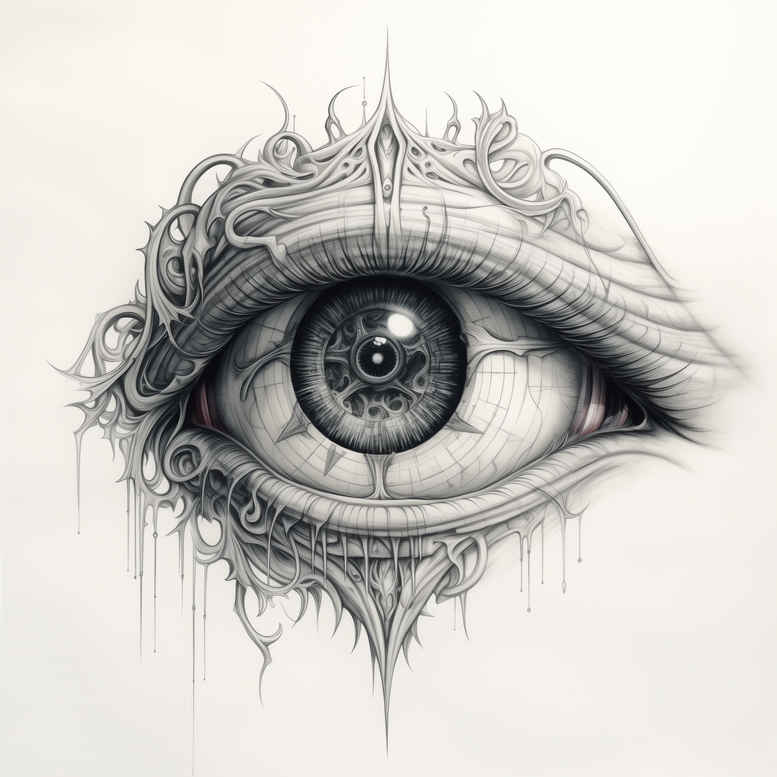 organism-machine-tattoo – tattoo design ideas free ai generated – neotraditional-gradient-fills – for-sternum – Gallery: biomechanics-inkby-ai