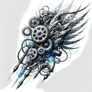 organism-machine-tattoo – tattoo design ideas free ai generated – realism-true-skin – for-hand – Gallery: biomechanics-inkby-ai