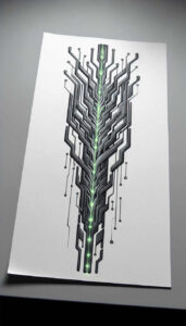 precise-linework – tattoo design ideas free ai generated – realism-tactile-shading – for-elbow – Gallery: biomechanics-inkby-ai