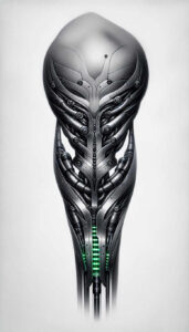 precise-texture-tattoo – tattoo design ideas free ai generated – neotraditional-smooth-gradients – for-neck – Gallery: biomechanics-inkby-ai