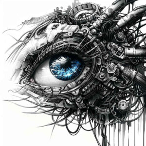 precise-texture-tattoo – tattoo design ideas free ai generated – neotraditional-subtle-tone – for-behind-ear – Gallery: biomechanics-inkby-ai