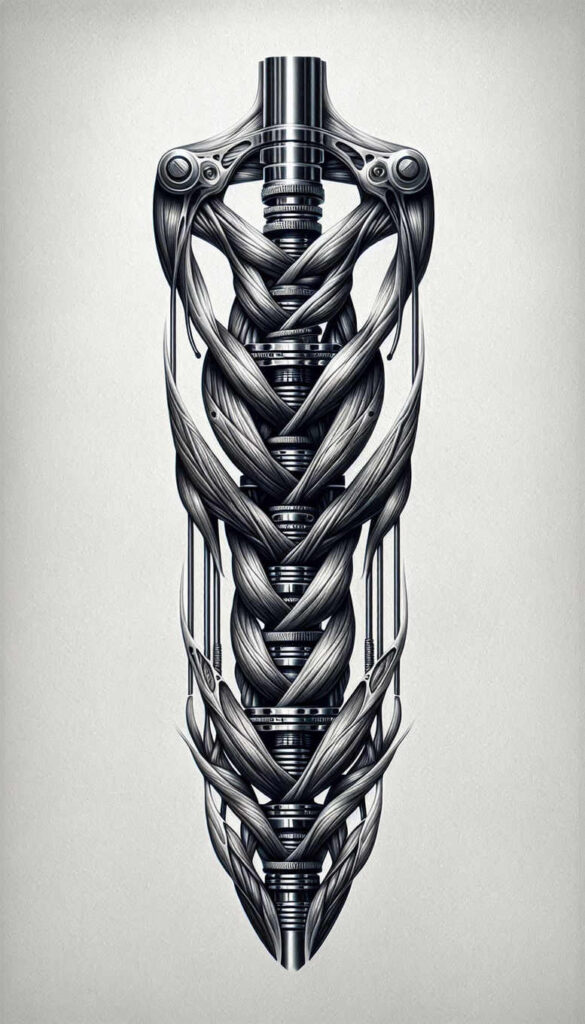 precise-texture-tattoo – tattoo design ideas free ai generated – realism-realistic-dimension – for-upper-back – Gallery: biomechanics-inkby-ai