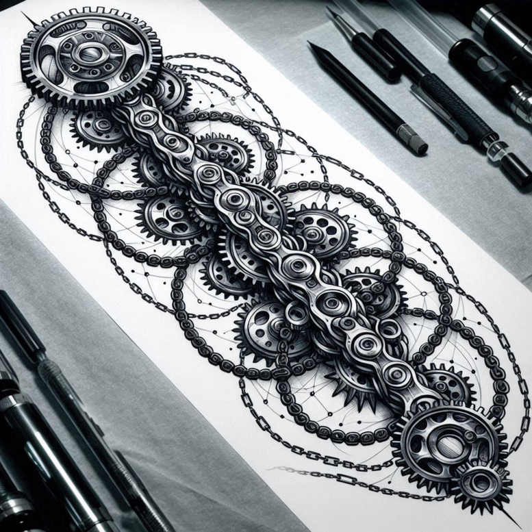precise-texture-tattoo – tattoo design ideas free ai generated – surrealism-enigmatic – for-hand – Gallery: biomechanics-inkby-ai