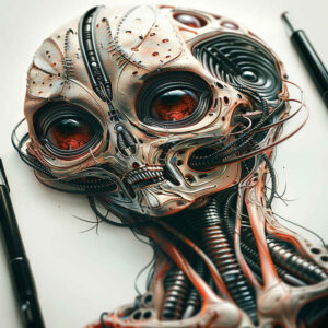 precise-texture-tattoo – tattoo design ideas free ai generated – surrealism-metaphysical – for-upper-arm – Gallery: biomechanics-inkby-ai