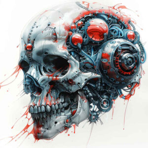 realistic-machine-tattoo – tattoo design ideas free ai generated – realism-soft-highlights – for-upper-back – Gallery: biomechanics-inkby-ai