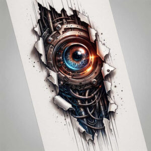 steel-tattoo – tattoo design ideas free ai generated – neotraditional-vivid-detail – for-elbow – Gallery: biomechanics-inkby-ai