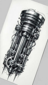 steel-vein-tattoo – tattoo design ideas free ai generated – neotraditional-classic-motifs – for-hand – Gallery: biomechanics-inkby-ai