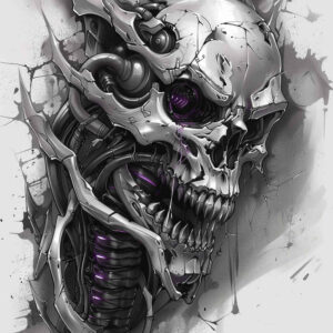 steel-vein-tattoo – tattoo design ideas free ai generated – neotraditional-color-overlays – for-ankle – Gallery: biomechanics-inkby-ai
