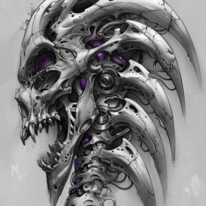 steel-vein-tattoo – tattoo design ideas free ai generated – realism-photographic-quality – for-nape – Gallery: biomechanics-inkby-ai