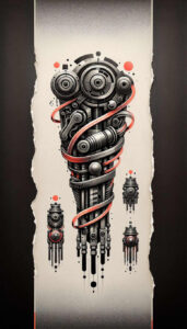 biomechanics tattoo design ideas minimalist anatomy art endurance and power