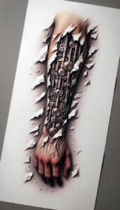 biomechanics tattoo design ideas Realism natural look anatomy art for back
