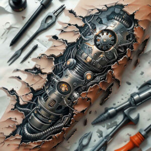 biomechanics tattoo design ideas metallic anatomy art shows determination