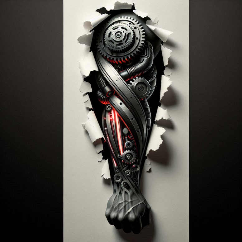 biomechanics tattoo design ideas elaborate biomechanical fusion for elbow