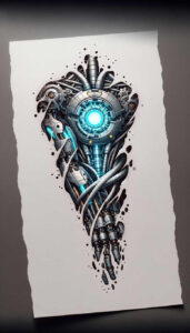biomechanics tattoo design ideas Realism realistic color biomechanical fusion for fingers