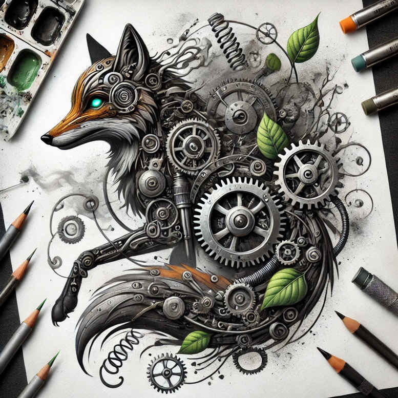 biomechanics tattoo design ideas Realism crisp detail biomechanical fusion for sternum
