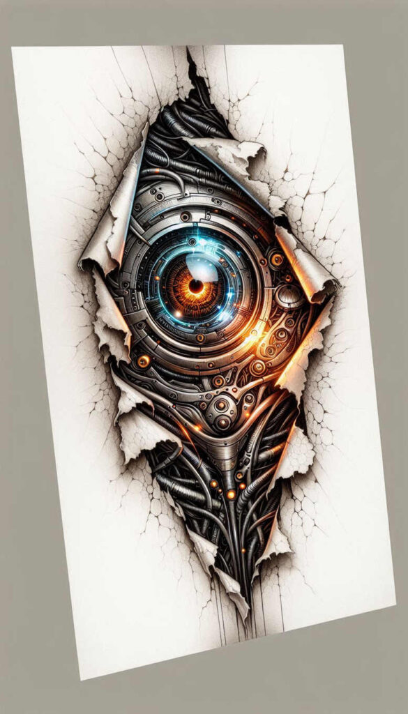 biomechanics tattoo design ideas Realism deep shadows biomechanical fusion stands for strength