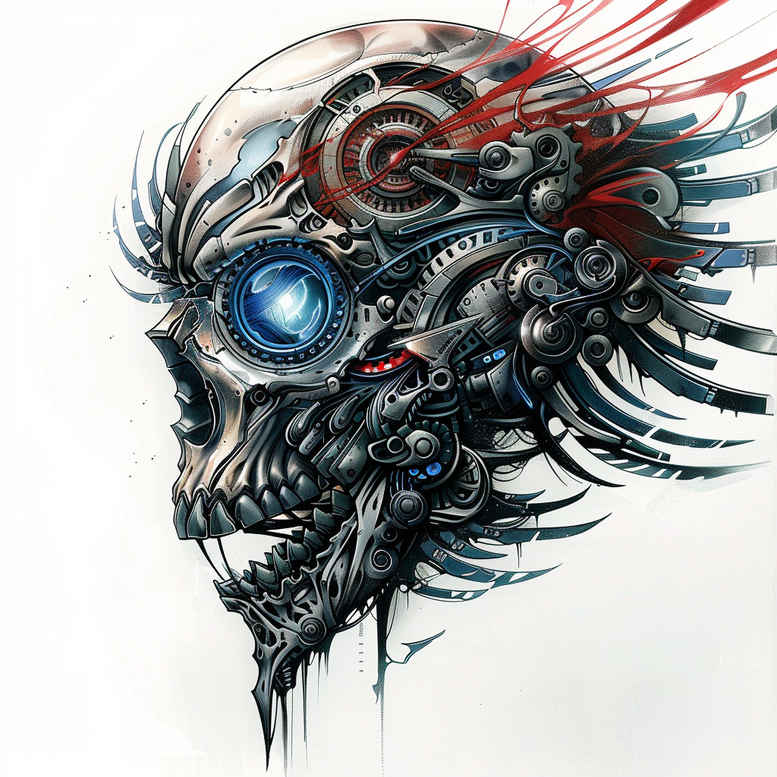 biomechanics tattoo design ideas Surrealism ghostly shapes detailed anatomy for palm