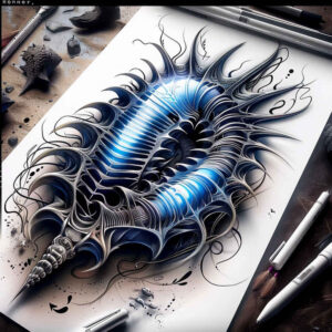 biomechanics tattoo design ideas Surrealism symbolic motifs detailed anatomy meaning courage